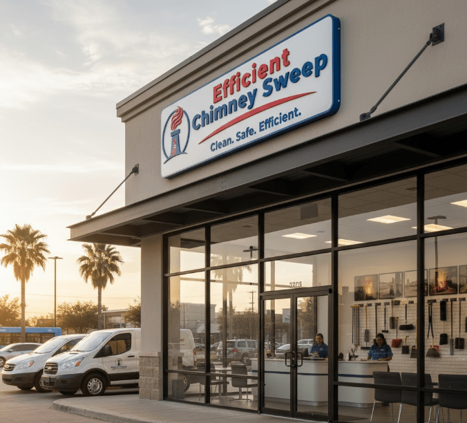Efficient Chimney Sweep professional storefront in Houston